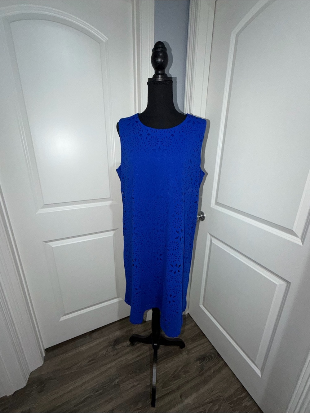 Worthington Cobalt Blue Sleeveless Lace Shift Dress size XL